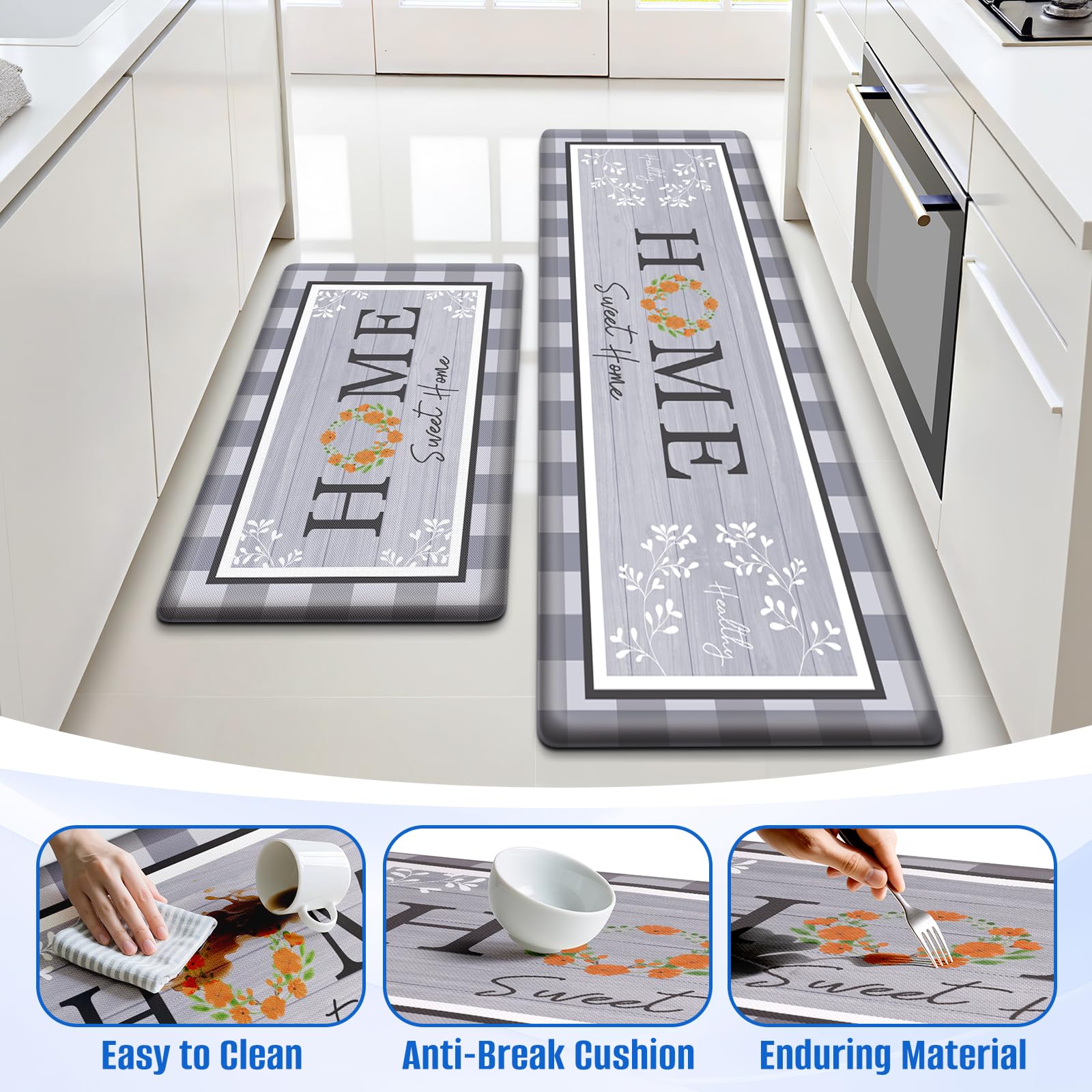 SofterCharm alfombra para oficina y cocina combina durabilidad y estilo.