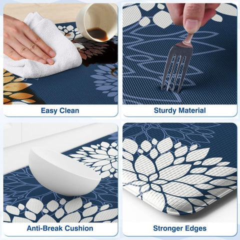 SofterCharm tapete azul dalia estilo moderno para suelo.