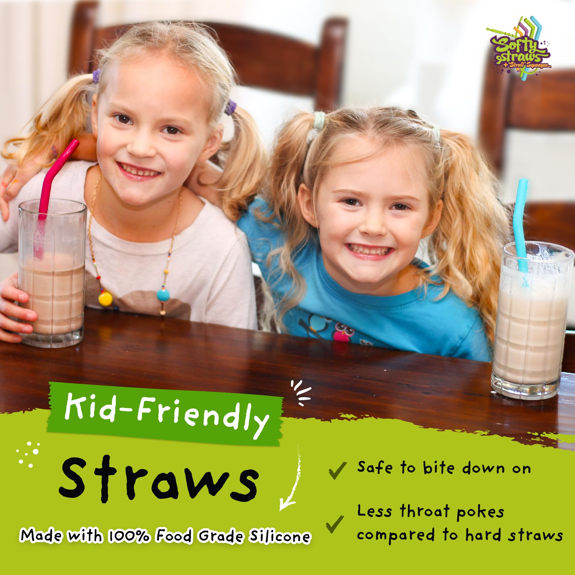 Softy Straws apto para lavavajillas facilita el mantenimiento diario.