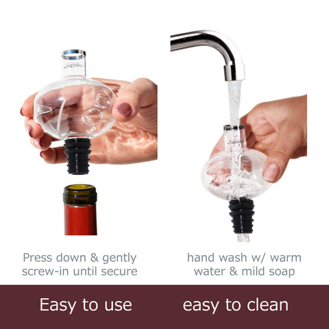 SOIRE'É aeración instantánea del vino para realzar sabores.