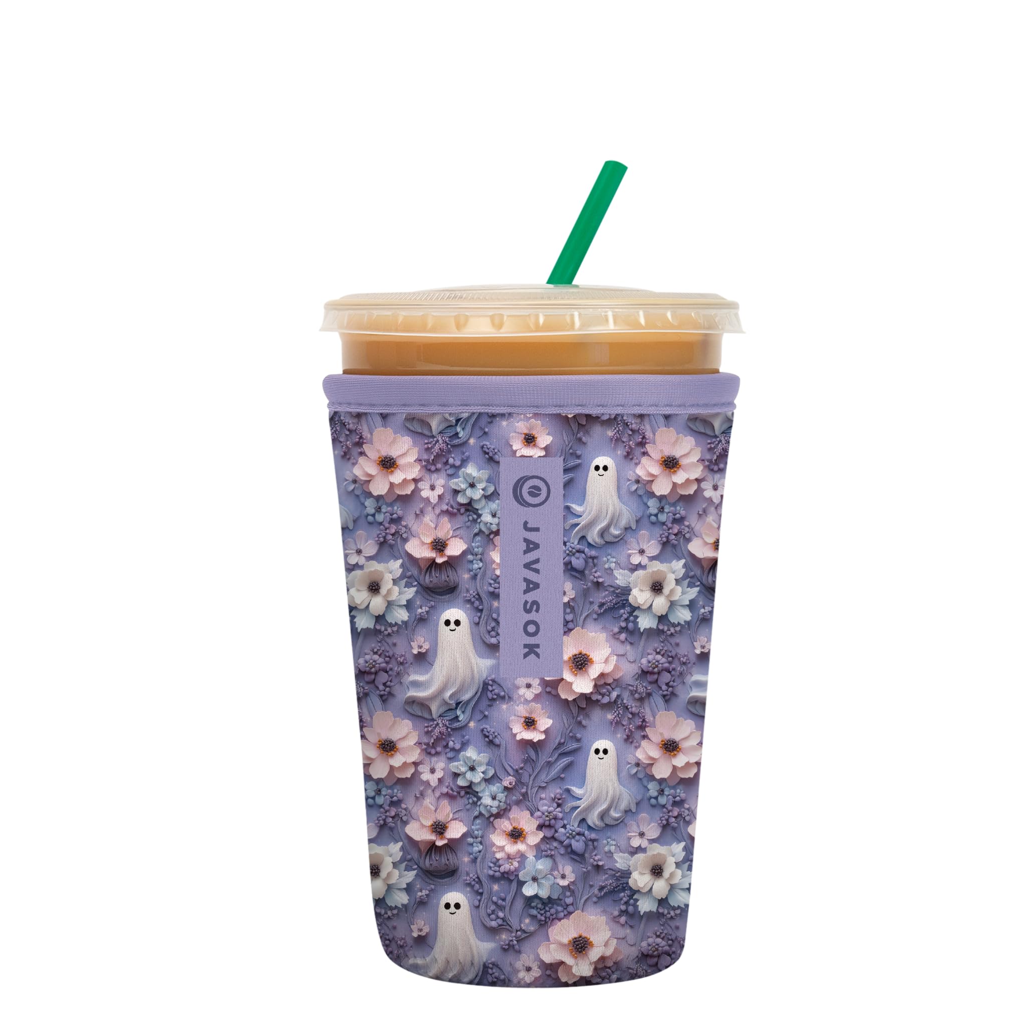 Sok It JavaSok vaso aislado 22-28oz Jardín Fantasma para bebidas frías y manos secas.