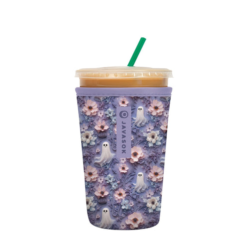 Sok It JavaSok vaso aislado 22-28oz Jardín Fantasma para bebidas frías y manos secas.
