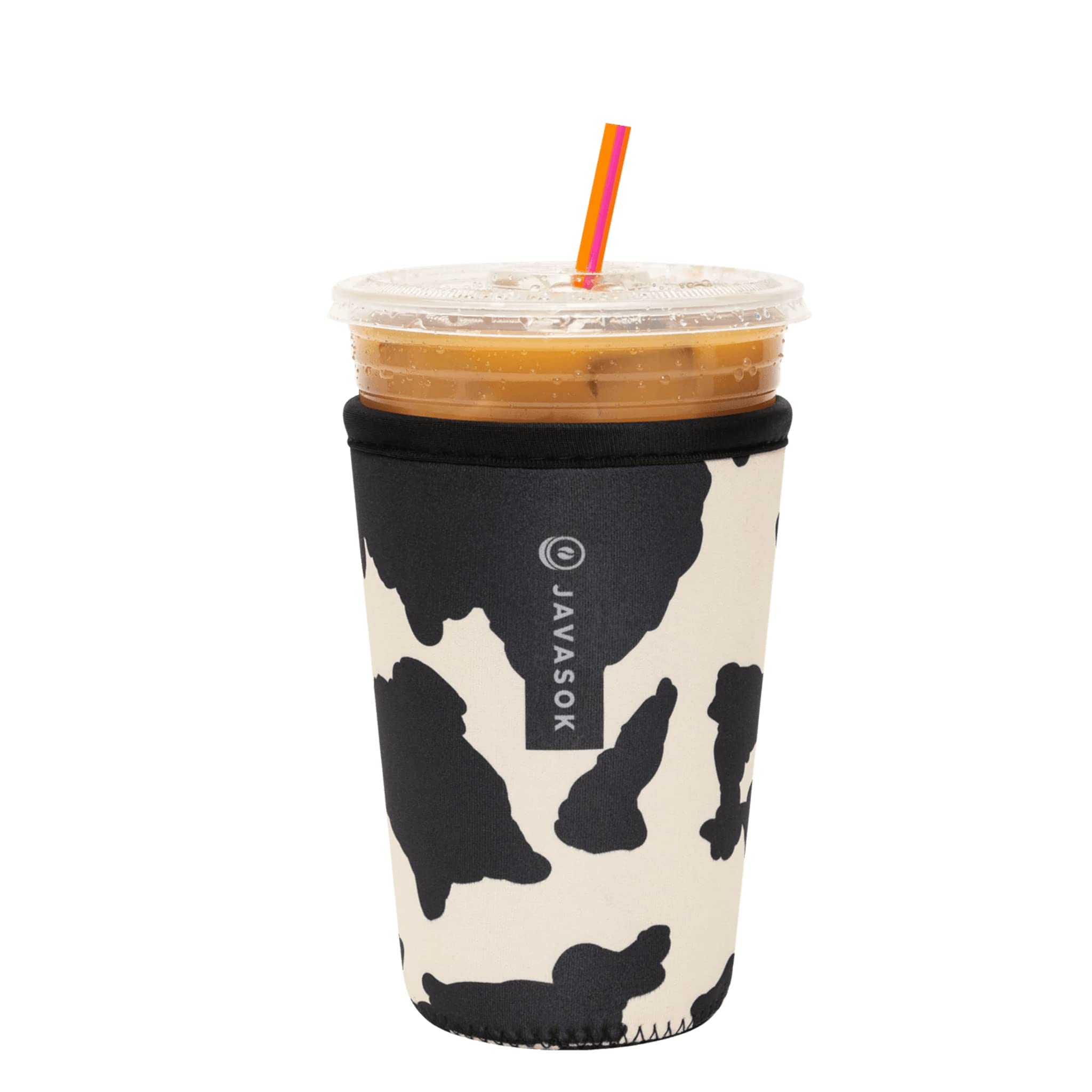 Sok It JavaSok Cow Print funda aislante para 22-28 oz mantiene frías las bebidas.