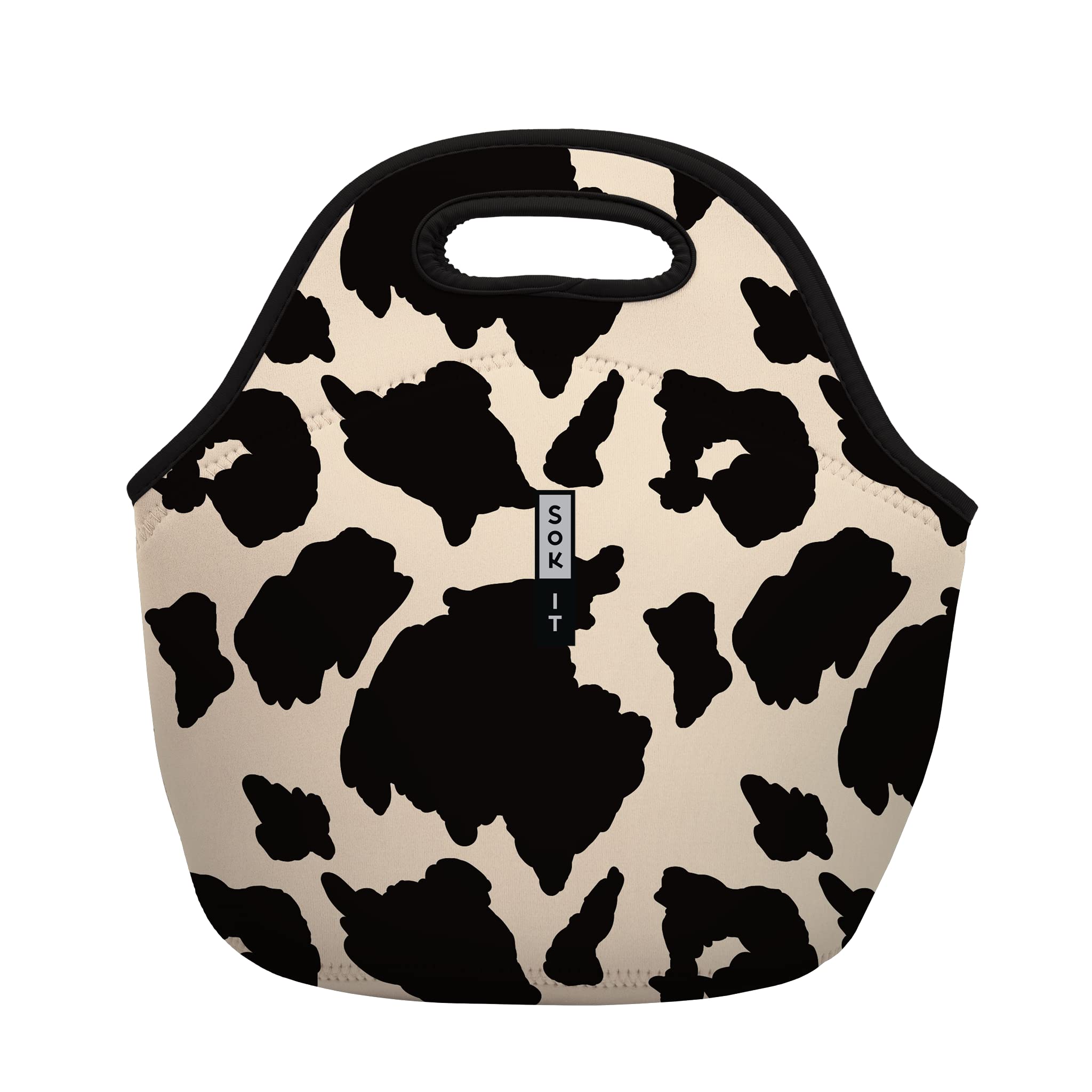 Sok It LunchTote con estampado vaca en exterior, ideal para comida fresca todo el día