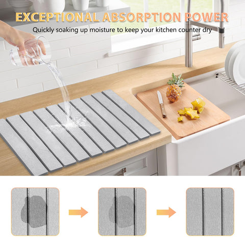 SOKINCLR alfombra diatomita 24x16 pulgadas, tamaño perfecto para encimeras grandes