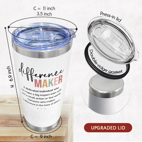 SOL VIBES Difference Maker Tumbler con aislamiento doble para bebidas constantes.