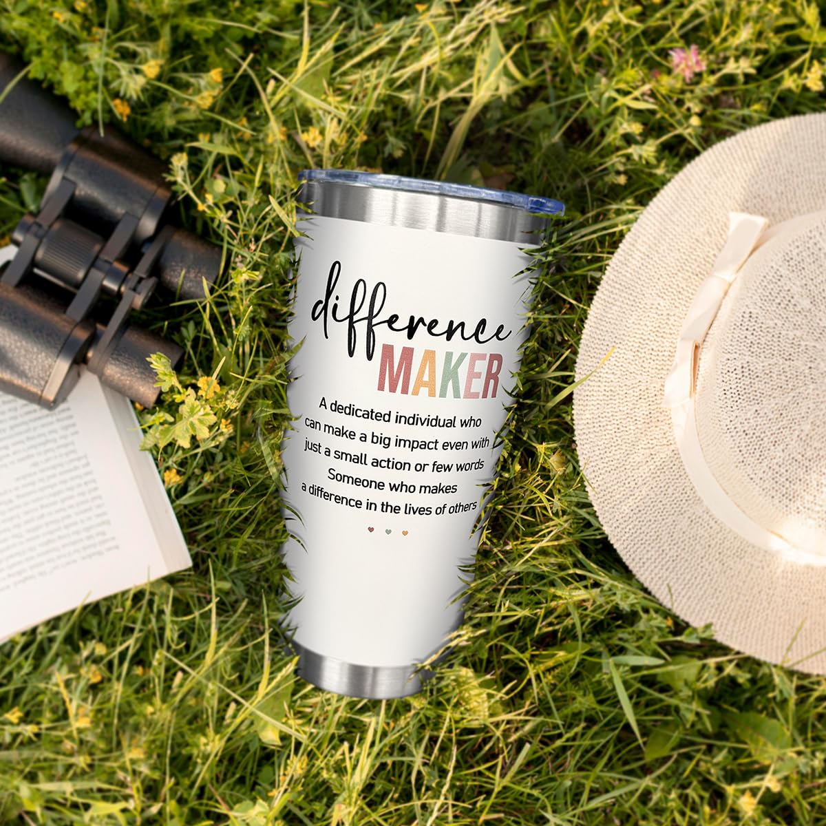 SOL VIBES Difference Maker Tumbler regalo inspirador para el equipo.