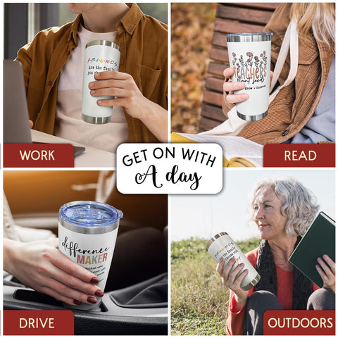SOL VIBES Difference Maker Tumbler para oficina, ideal en reuniones.