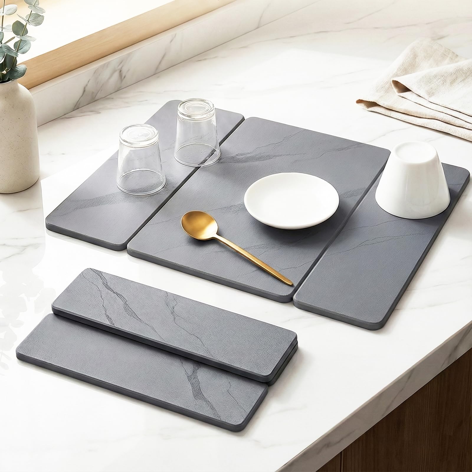 Piedra de secado SolaVelle para cocina, absorción rápida para platos.