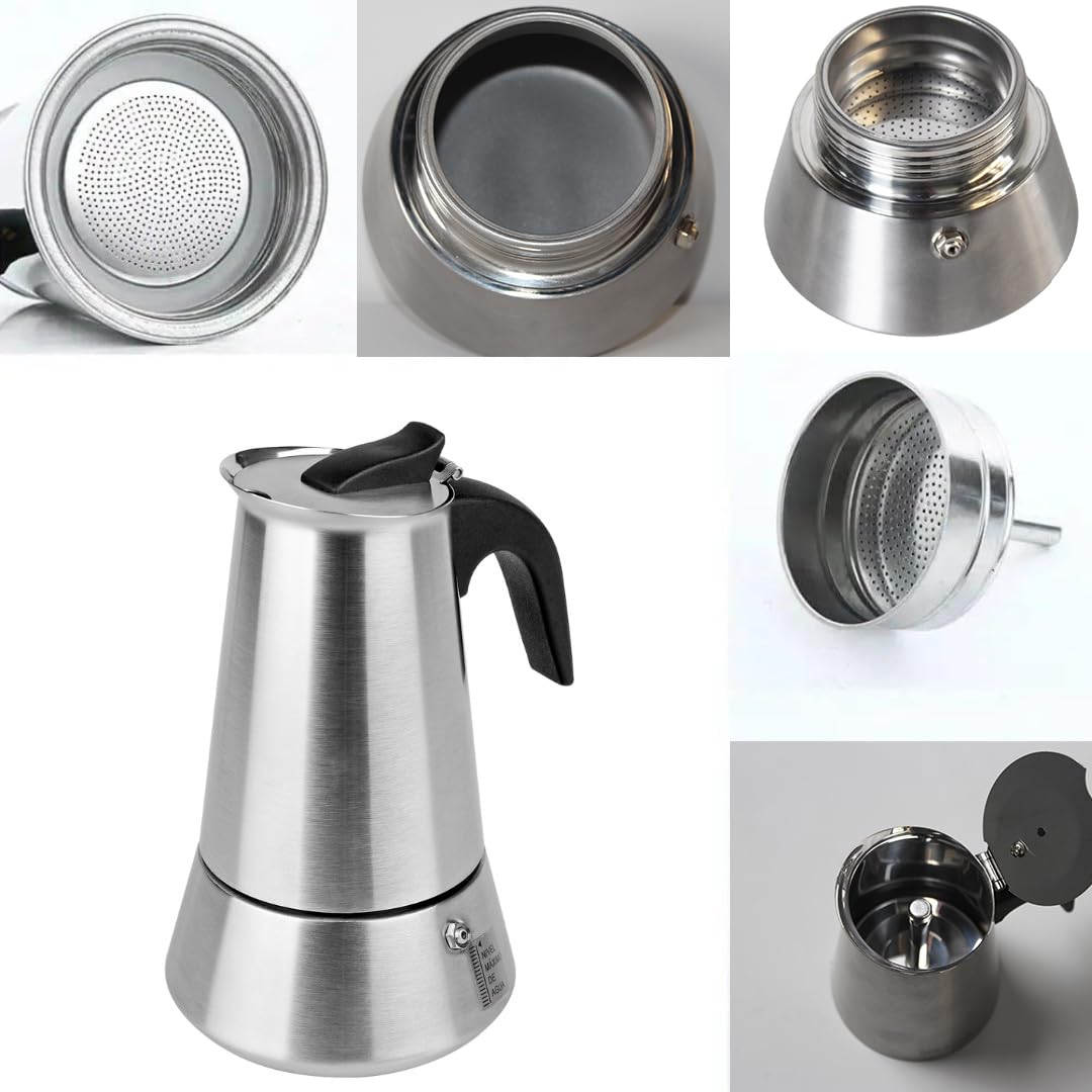 Solazzia moka 12 tazas, base amplia para calor uniforme y limpieza sencilla