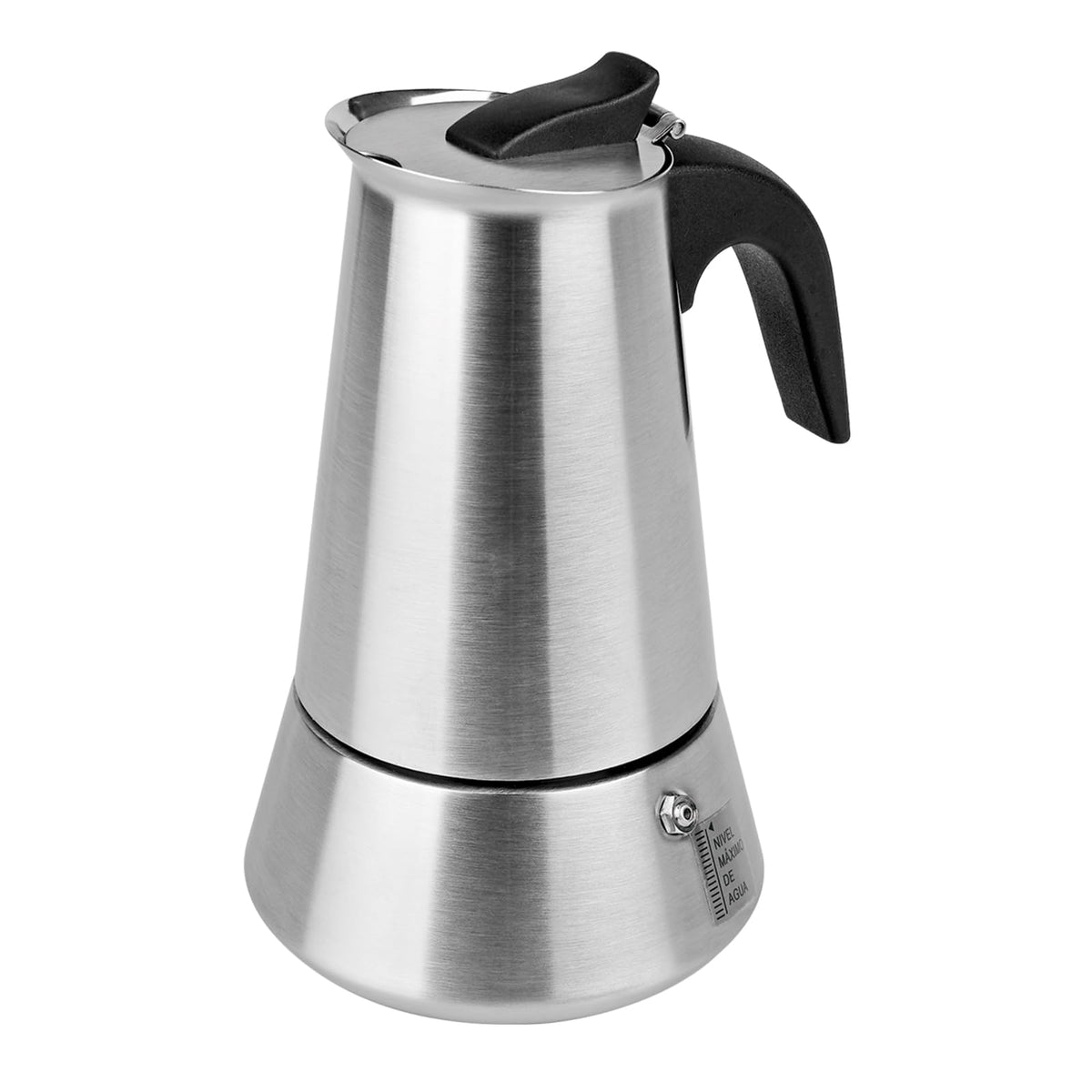 Solazzia cafetera moka con cuerpo mateado para un café elegante en casa.