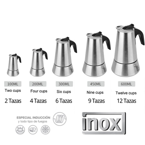 Solazzia cafetera moka diseño ergonómico para manejo cómodo.