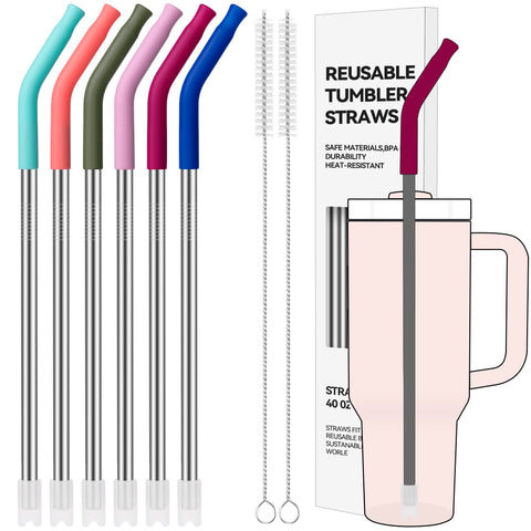 Pajillas Soledea rectas de acero para Stanley Quencher, durabilidad para bebidas frías o calientes.