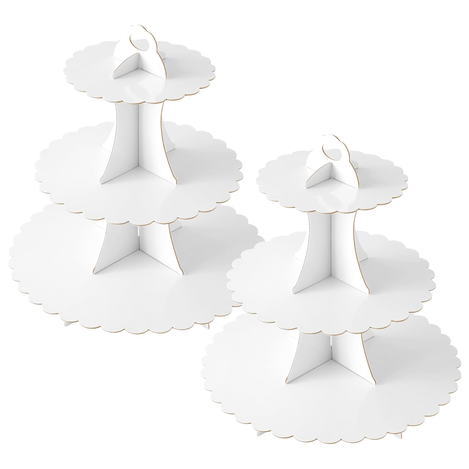 Soleebee torre de cupcakes de 3 pisos blanco para presentación elegante