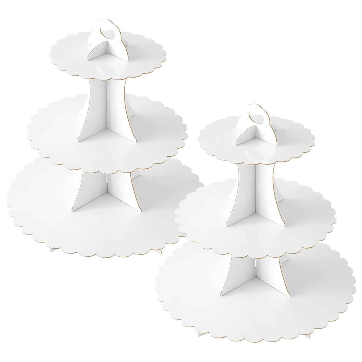Soleebee torre de cupcakes de 3 pisos blanco para presentación elegante