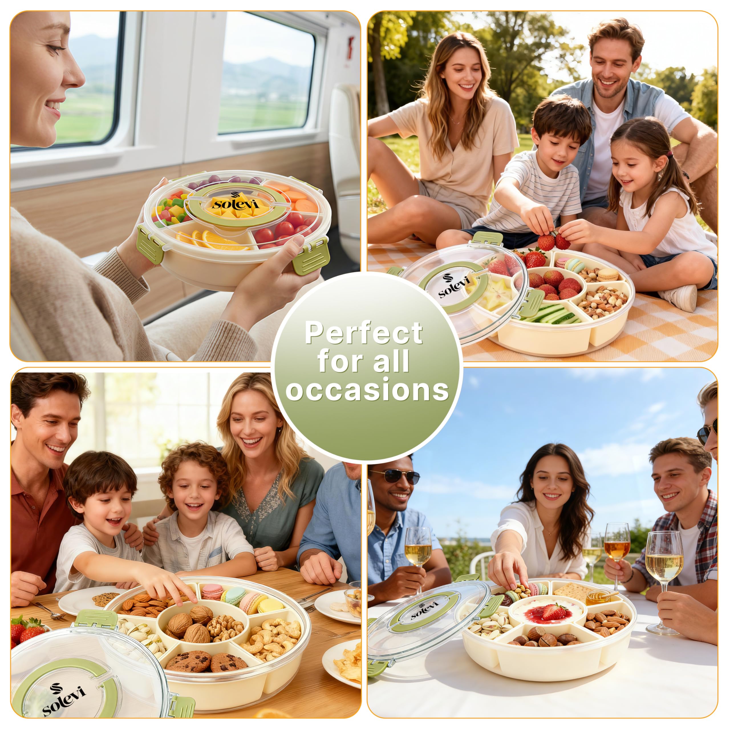 Solevi bandeja para frutas y verduras, ideal para servir de forma ordenada.