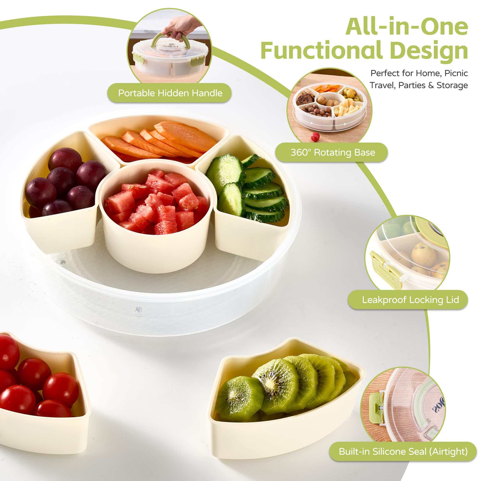 Solevi bandeja para snacks, perfecta para picnics y reuniones informales.