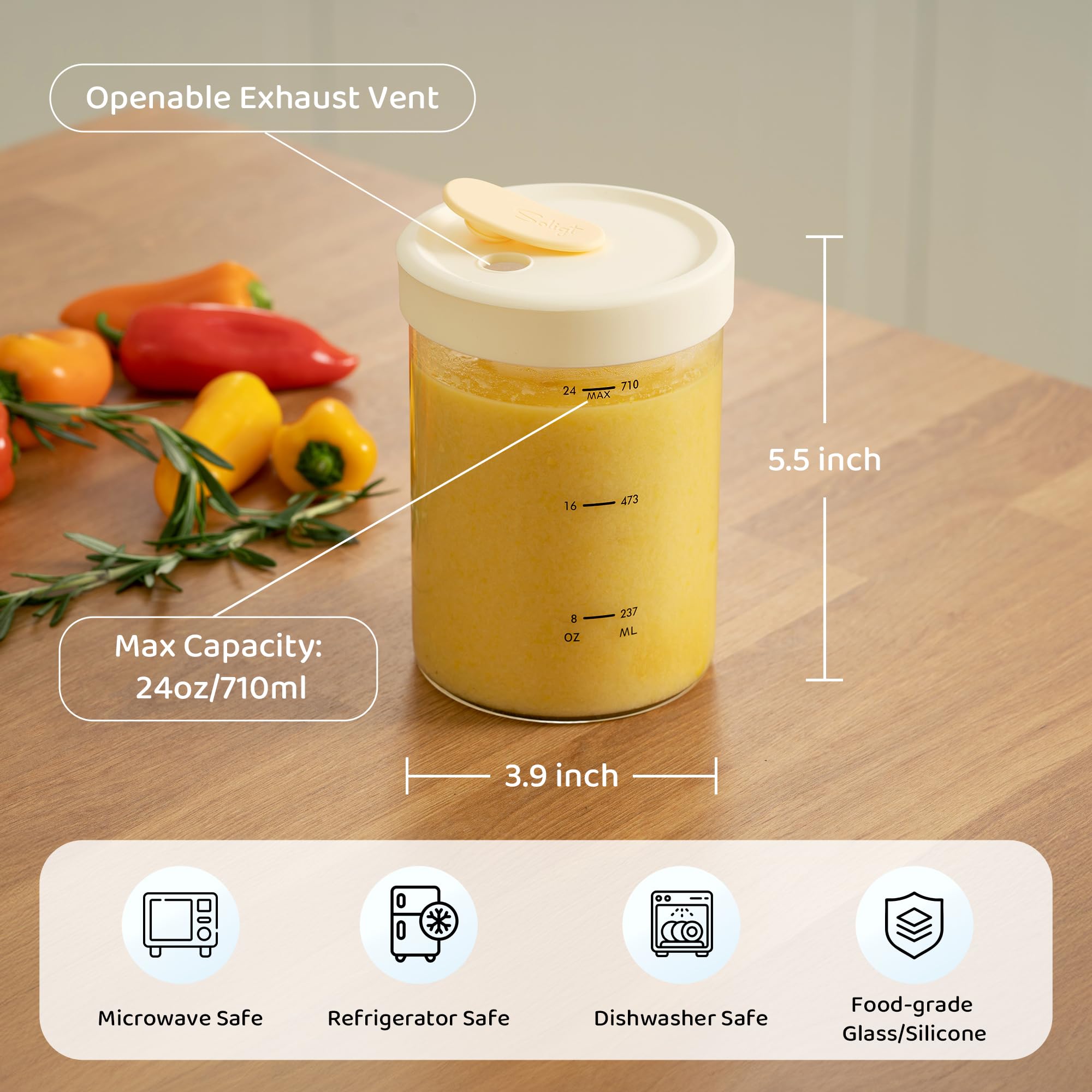 Soligt diseño ergonómico para un agarre cómodo y apilado
