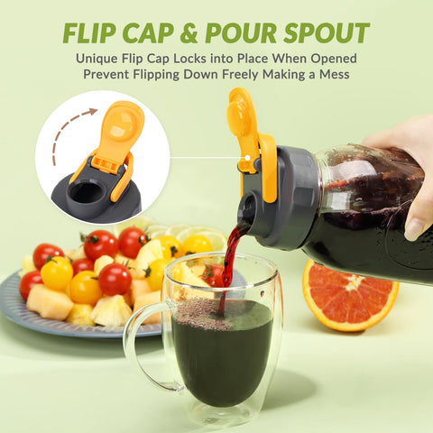 Soligt diseño ergonómico para beber y verter sin caídas de la tapa