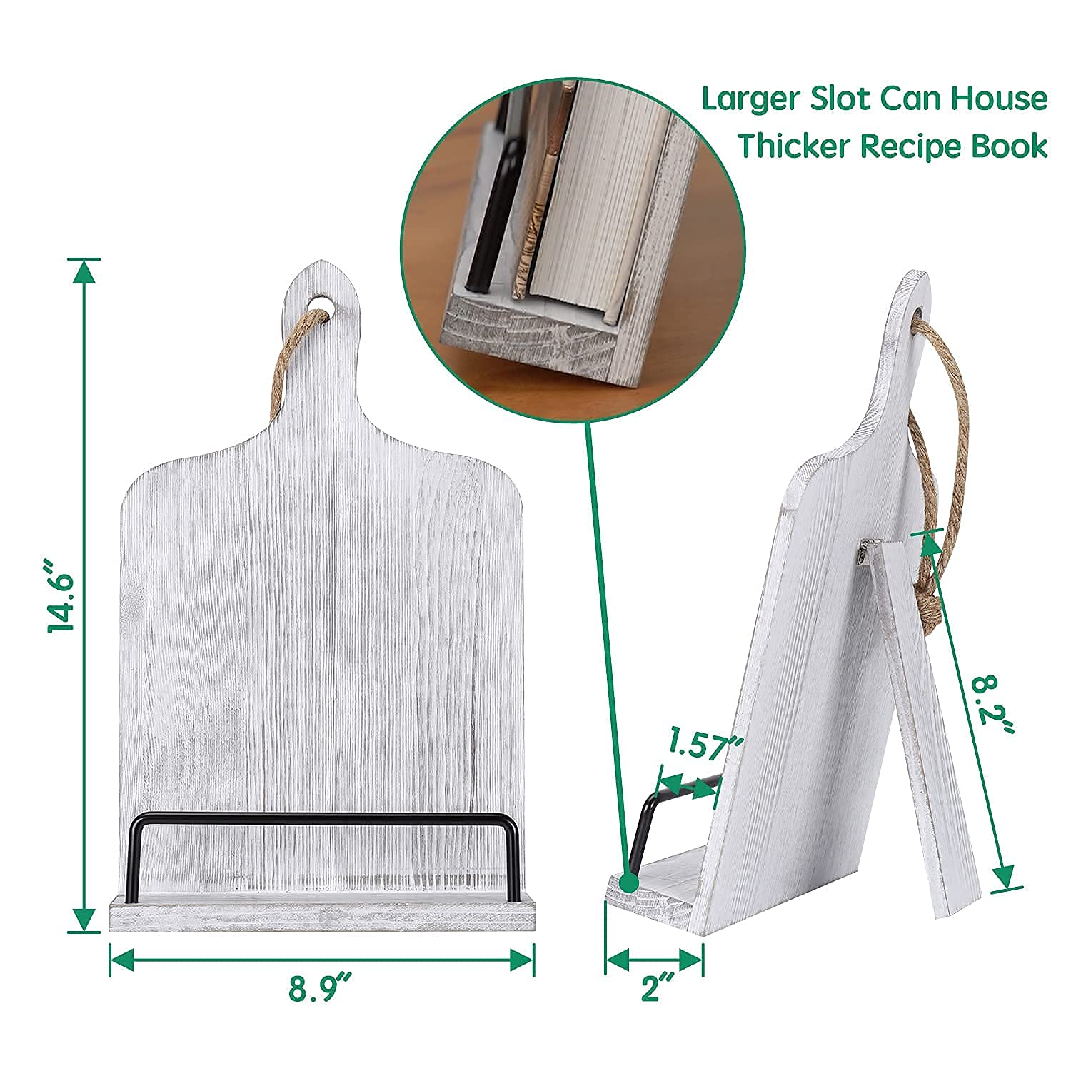 Soligt soporte tableta libro cocina para lectura sin manos.