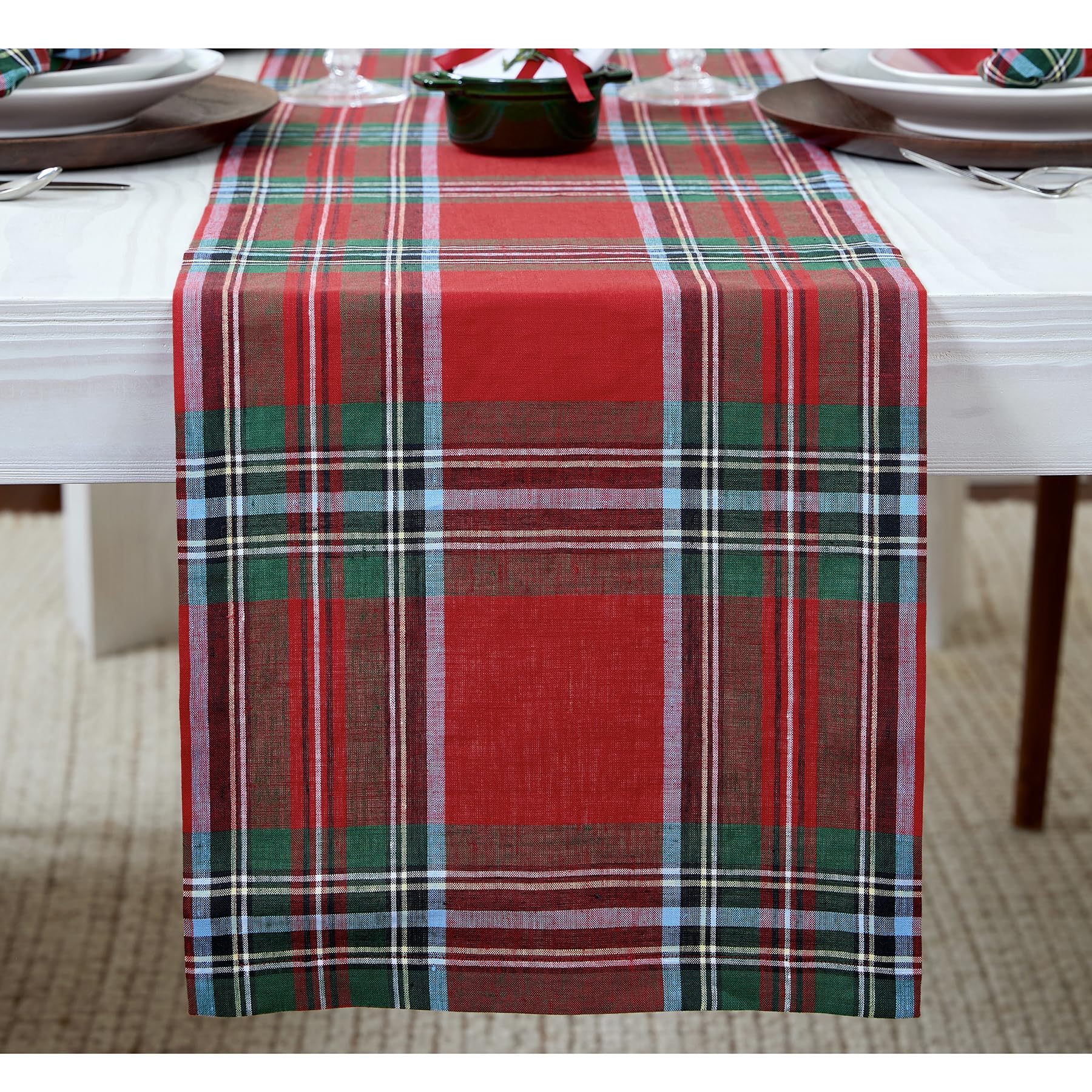 Solino Home camino de mesa de lino 108 pulgadas para mesas grandes y estilo refinado.