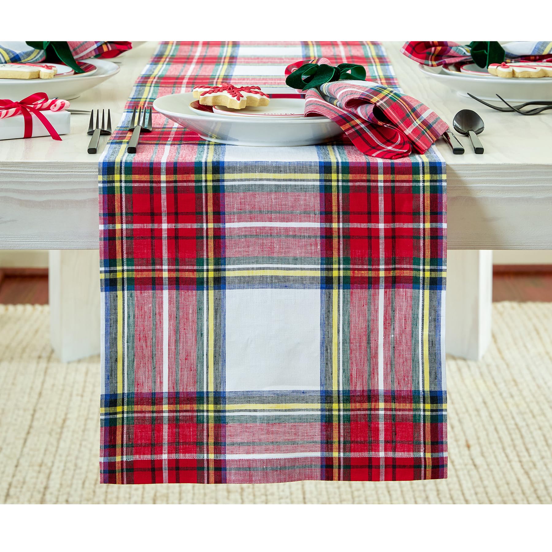 Solino Home camino de mesa lino blanco de 90 pulgadas, ideal para comedor espacioso