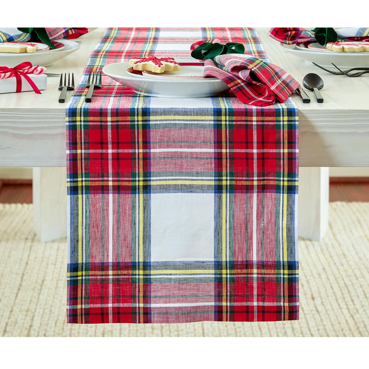 Solino Home camino de mesa lino blanco de 90 pulgadas, ideal para comedor espacioso