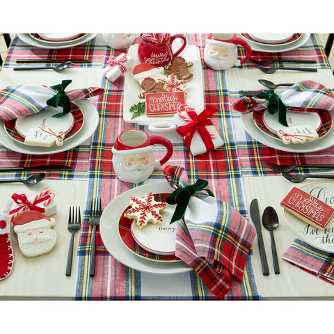 Solino Home camino de mesa lino blanco para comedor, combinación versátil para cenas diarias