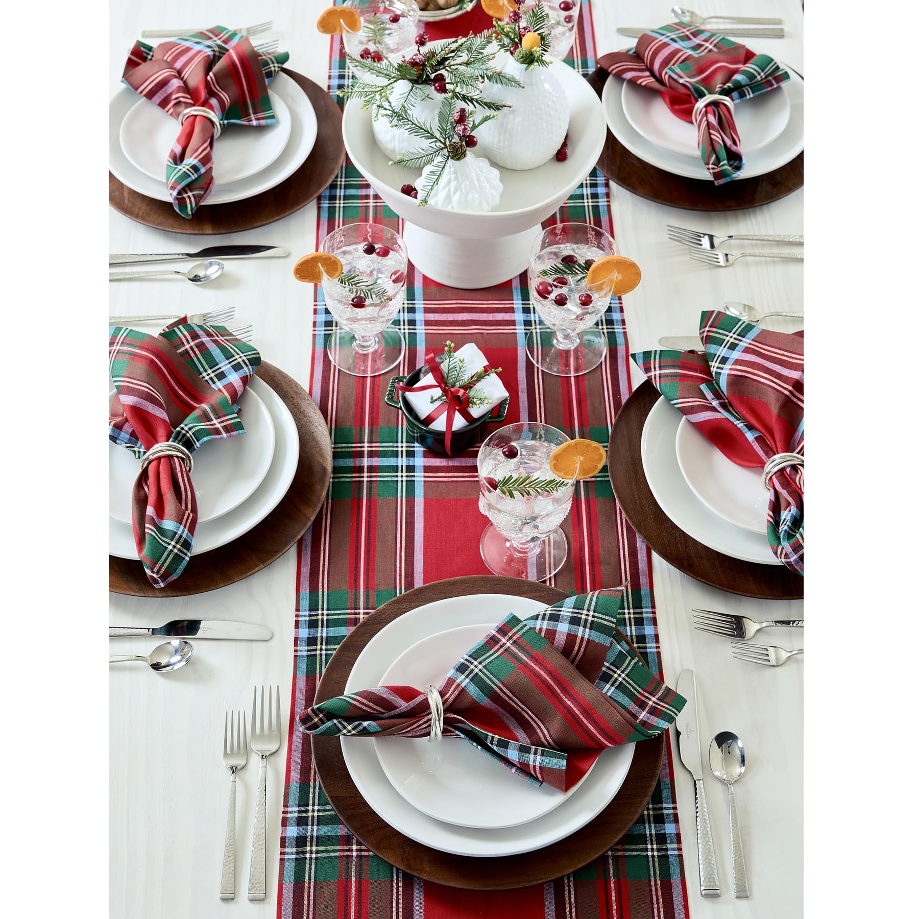 Solino Home correr de mesa en lino: tono rojo intenso para eventos