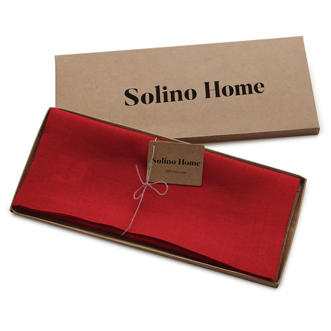 Solino Home mantel rojo ideal para Navidad y celebraciones.