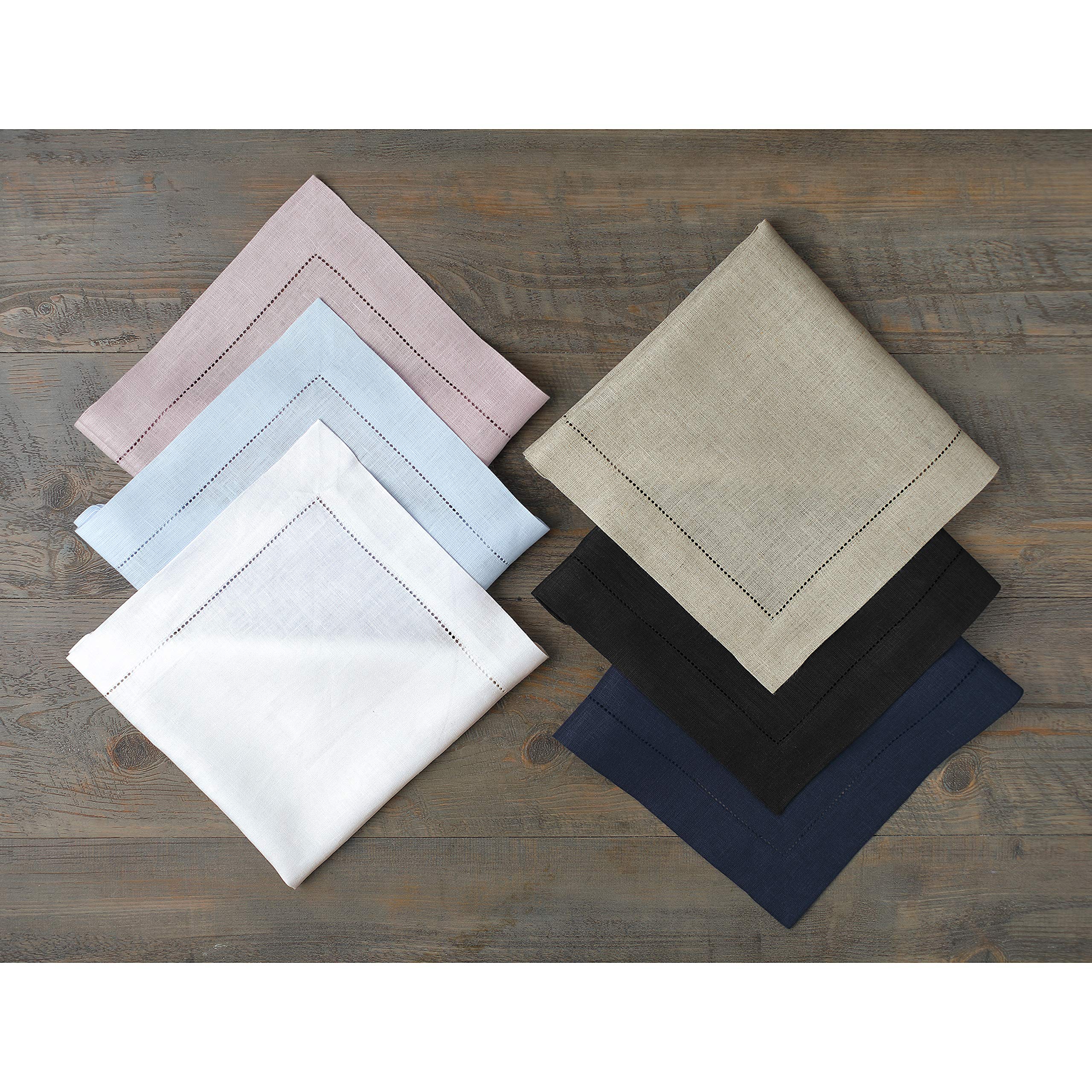 Solino Home servilletas de lino, color blanco natural con variaciones únicas