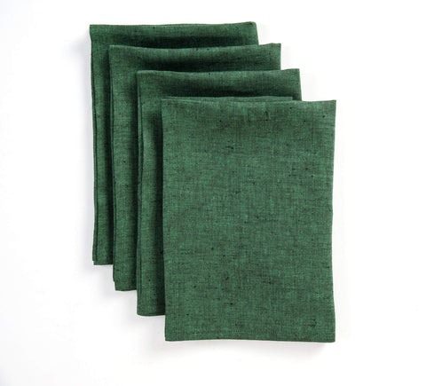 Solino Home servilletas de lino verde bosque 20x20, ideal para mesa diaria