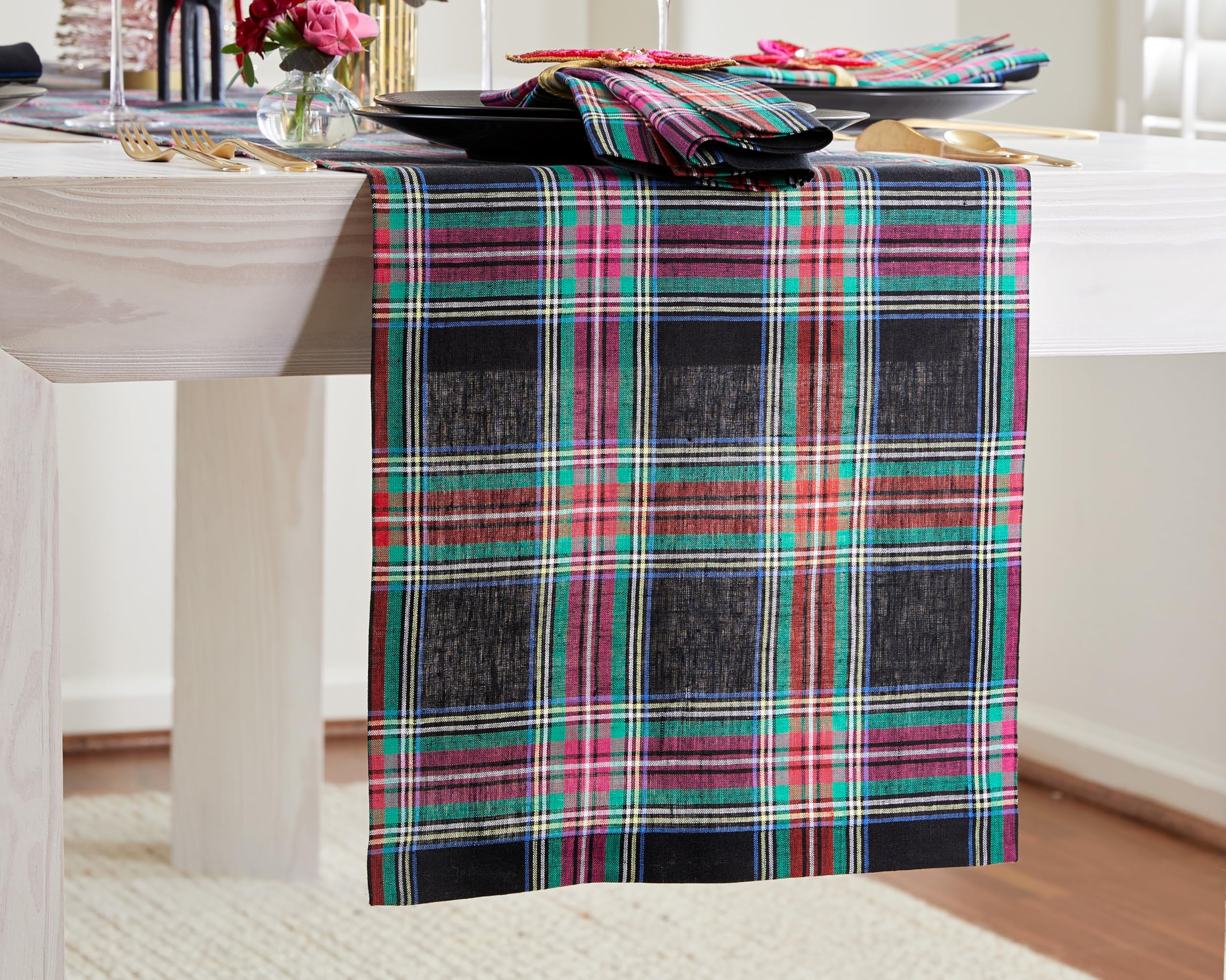 Textura de lino puro negro de Solino Home, suave al tacto