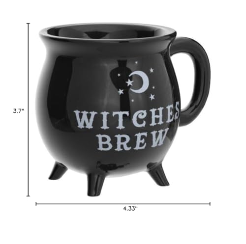 Something Different Witches Brew caldero cerámica negra en caja, regalo listo