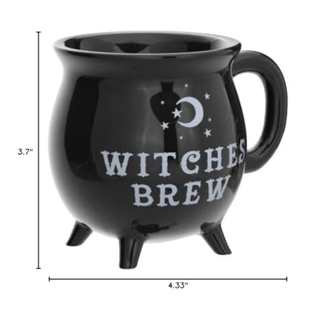 Something Different Witches Brew caldero cerámica negra en caja, regalo listo