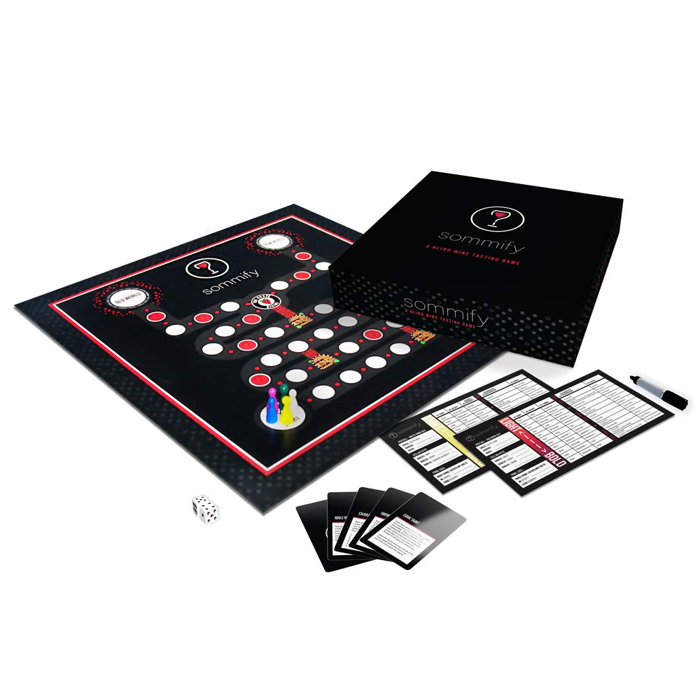 Sommify tablero cata ciega ideal para noches de juego y aprendizaje lúdico.