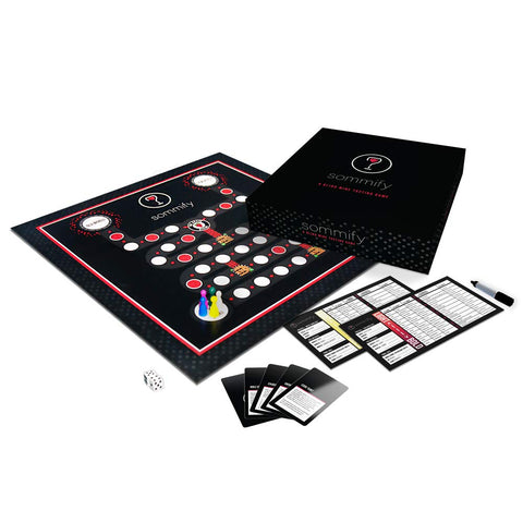 Sommify tablero cata ciega ideal para noches de juego y aprendizaje lúdico.