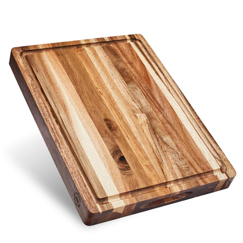Tabla Sonder Los Angeles con borde horizontal de acacia y resistencia a manchas.
