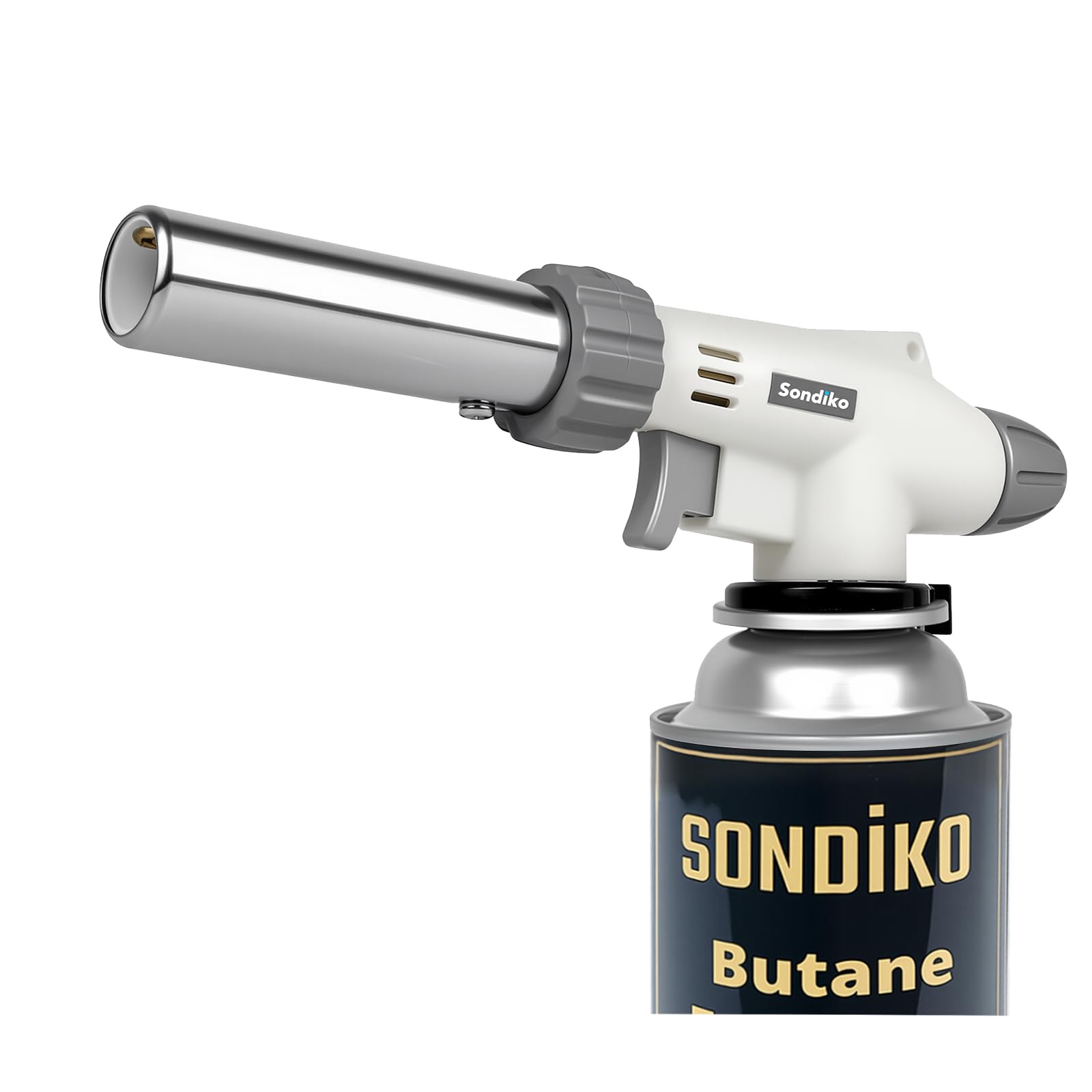 Sondiko cabezal soplete dual en uso culinario para cocina y parrilla.