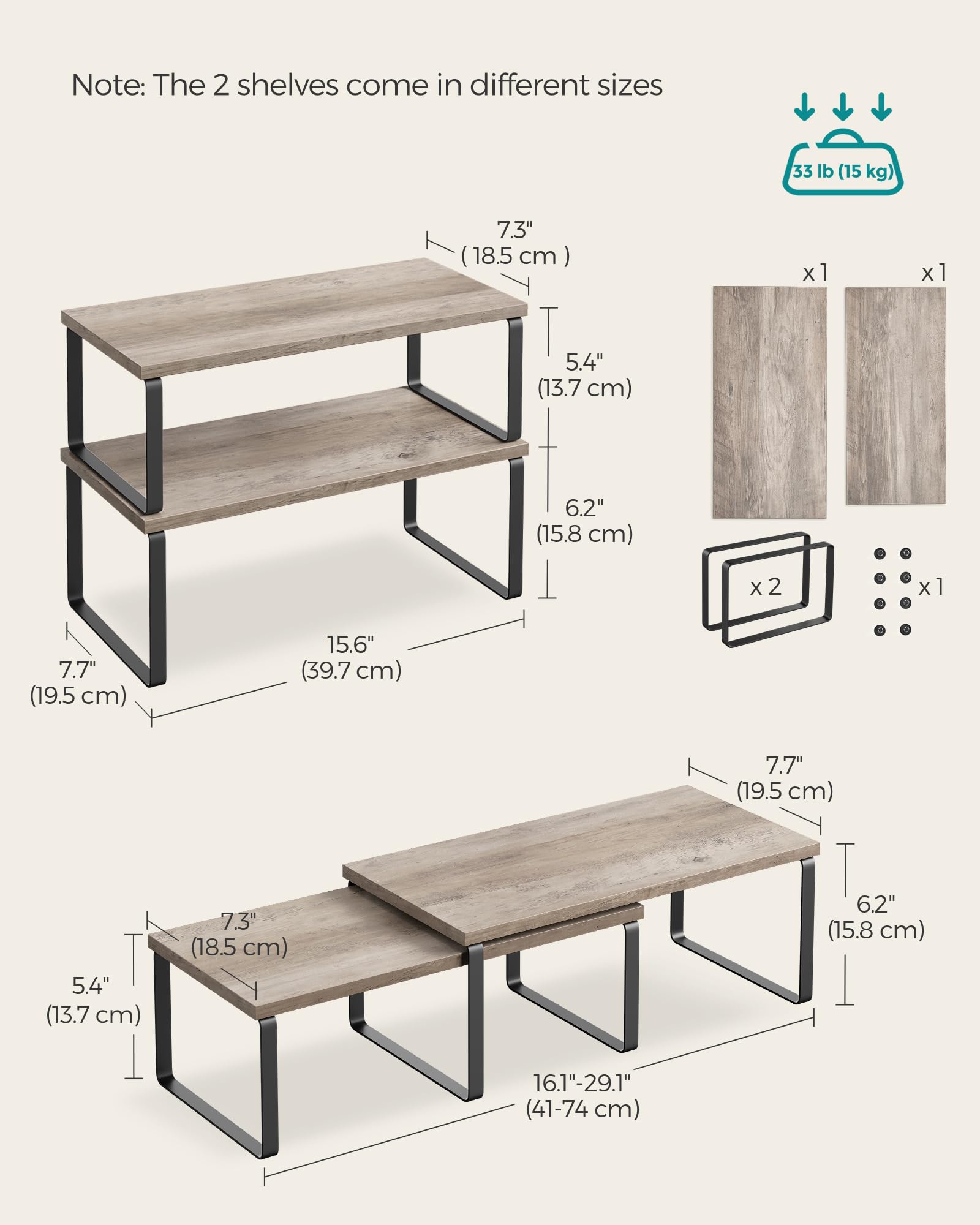 SONGMICS configuración en L estantes para cocina