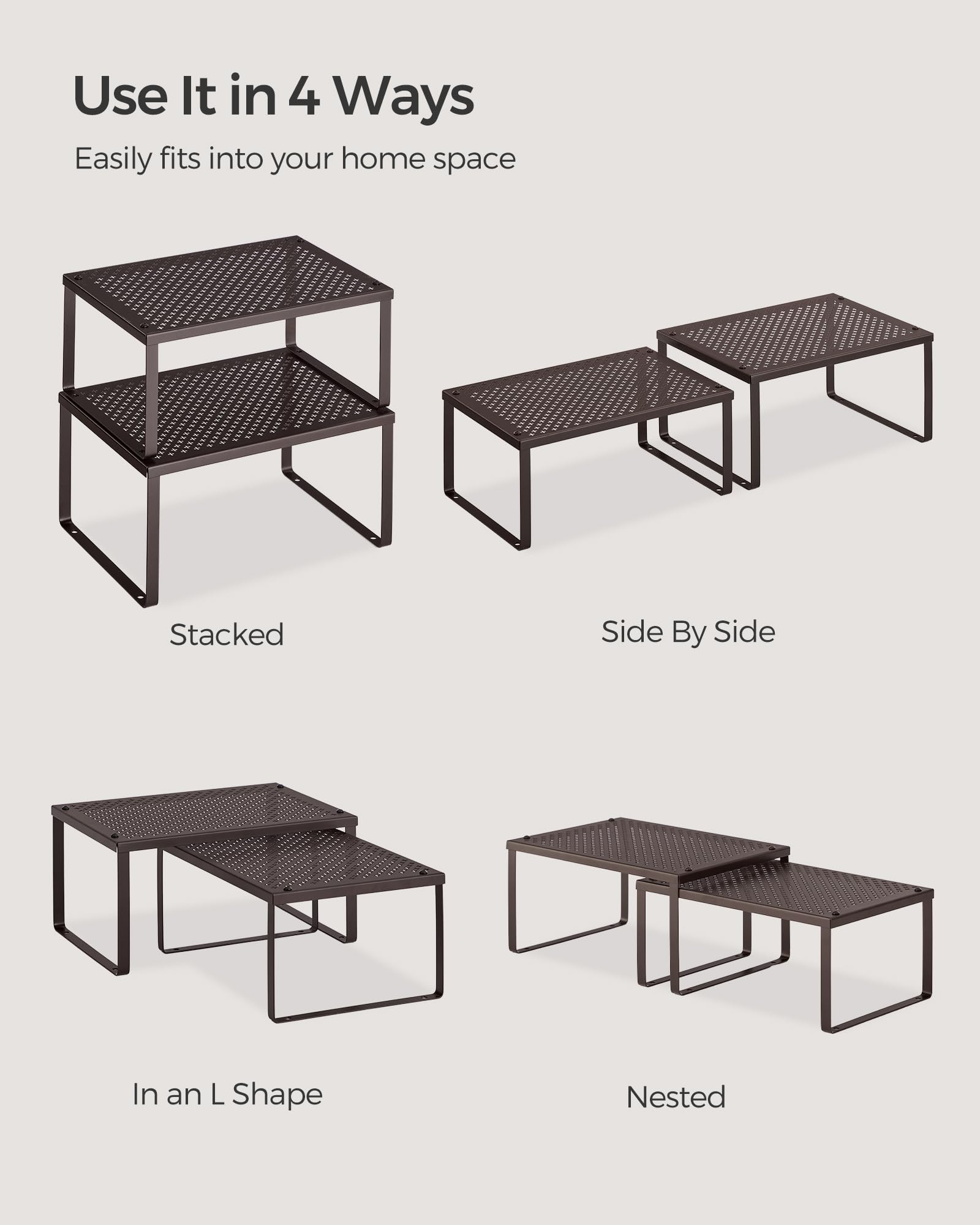 SONGMICS conjunto de organizadores ideal para despensa y cocina.