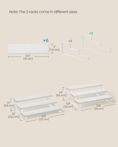 SONGMICS Display Risers: acabado en dos tonos, estilo moderno y versátil.