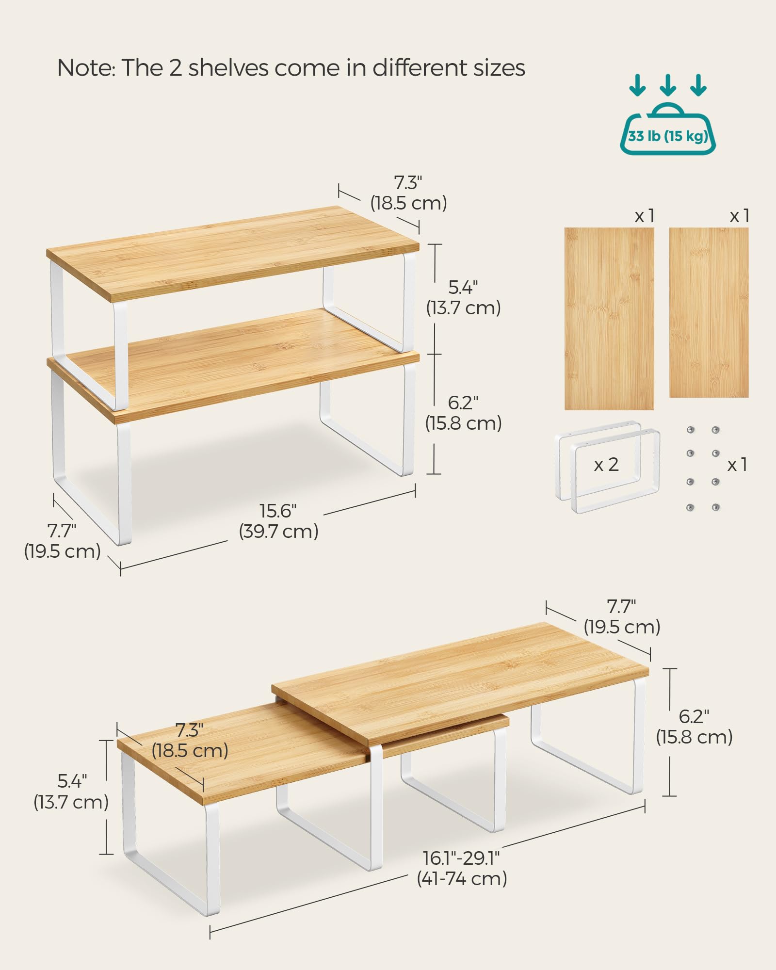 SONGMICS estante-cocina compacto blanco-nube ideal para especias