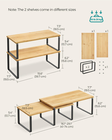 SONGMICS estante para condimentos en encimera, diseño compacto para encimeras.