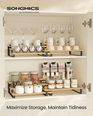 Estante SONGMICS para especias de tres niveles, cocina ordenada