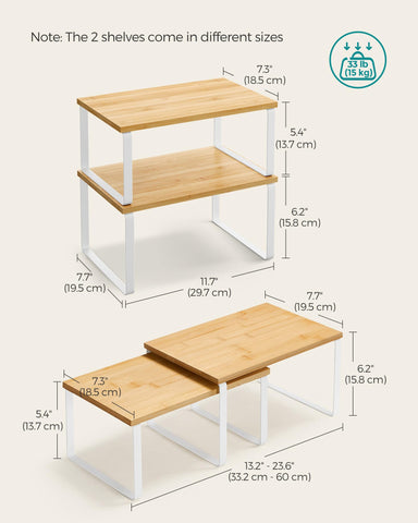 Songmics estante de especias compacto para encimera, acceso rápido.