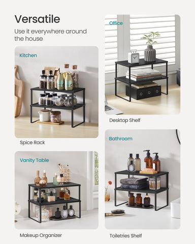 SONGMICS estantes apilables y expandibles, se adaptan a tus necesidades.