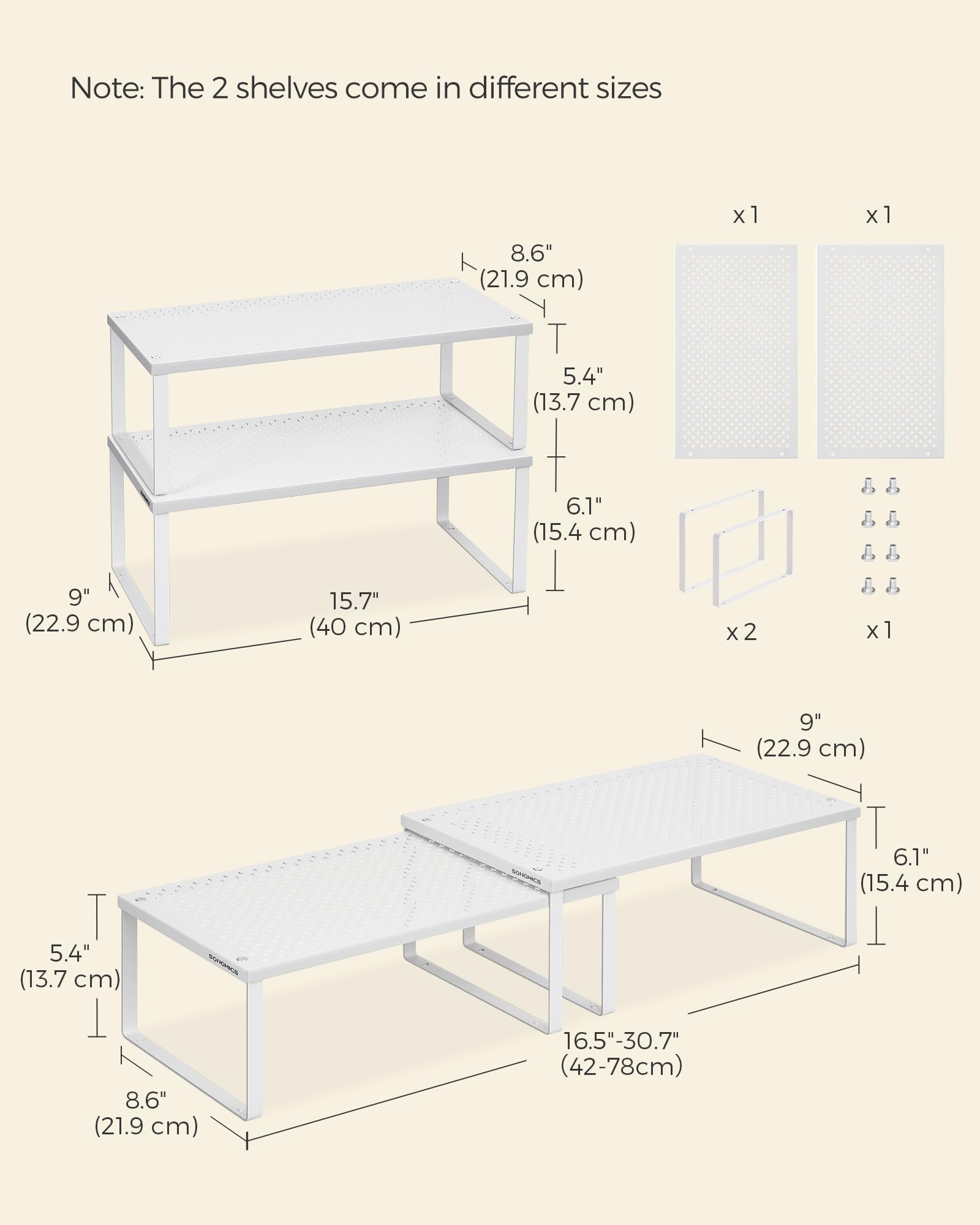 Estantes flexibles y expandibles para adaptar tu espacio de almacenamiento.