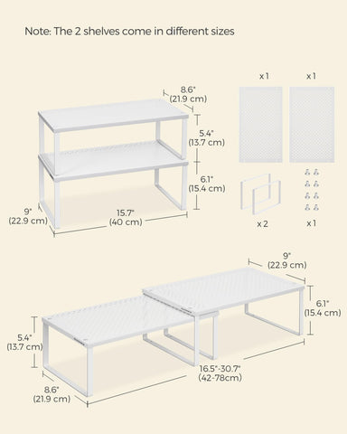 Estantes flexibles y expandibles para adaptar tu espacio de almacenamiento.