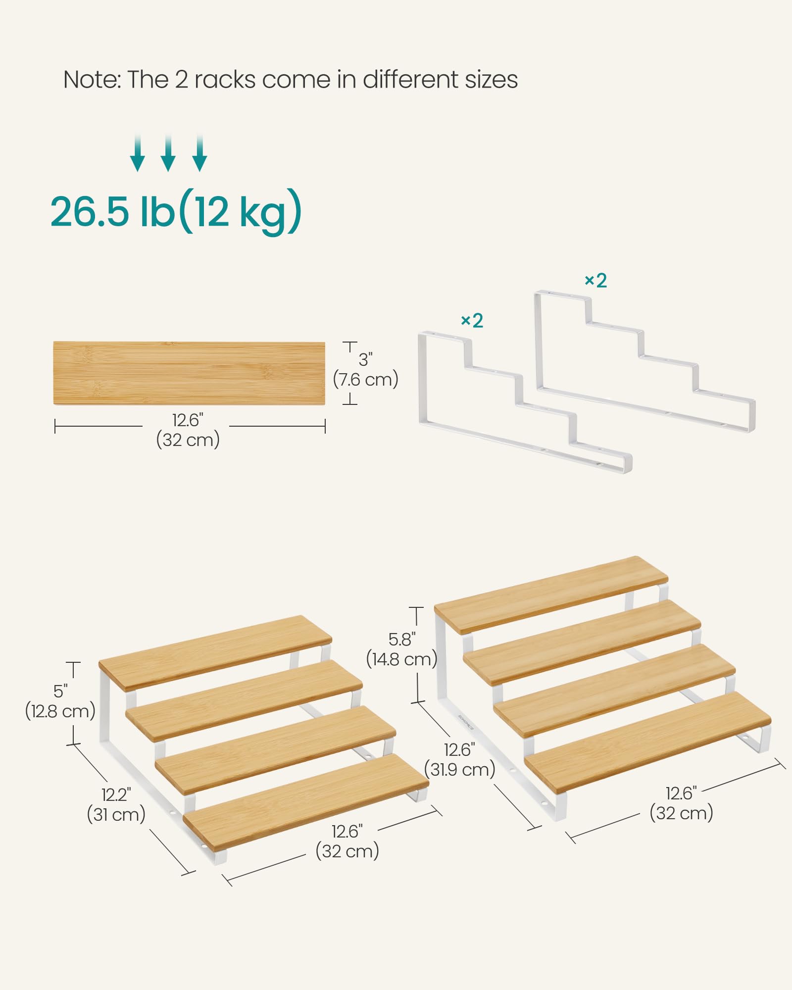 songmics estructura resistente en madera de ingeniería y metal